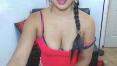 Pigtail Sexy Lady Pressing Boobs and Teasing on Cam