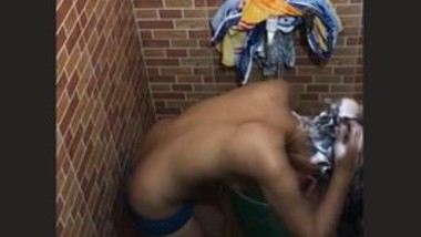 Hidden camera records a cute babe in a hot bath
