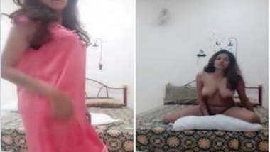 Seductive Desi Girlfriend Touching Her Hot Curvy Body